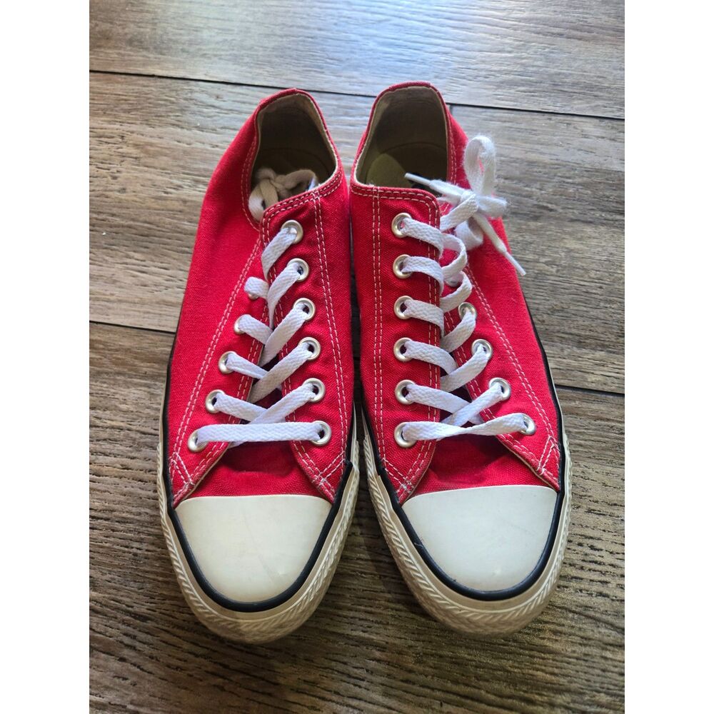Converse Chuck Taylor All Star Low Red Canvas Unisex Men 6.5 Women 8.5